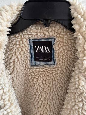 ZARA Cream Teddy Sherpa Jacket